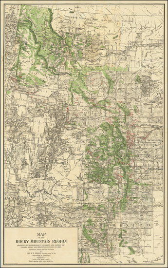 97-Rocky Mountains Map By Hoen & Co.