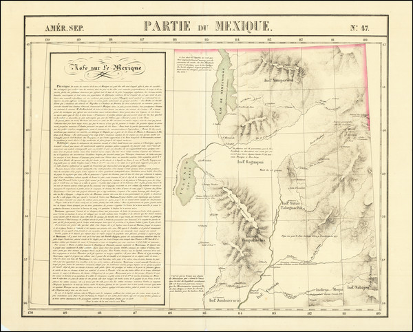 62-Southwest, Utah, Rocky Mountains and Utah Map By Philippe Marie Vandermaelen