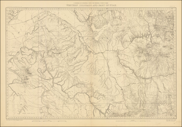 81-Colorado, Utah, Colorado and Utah Map By F.V. Hayden