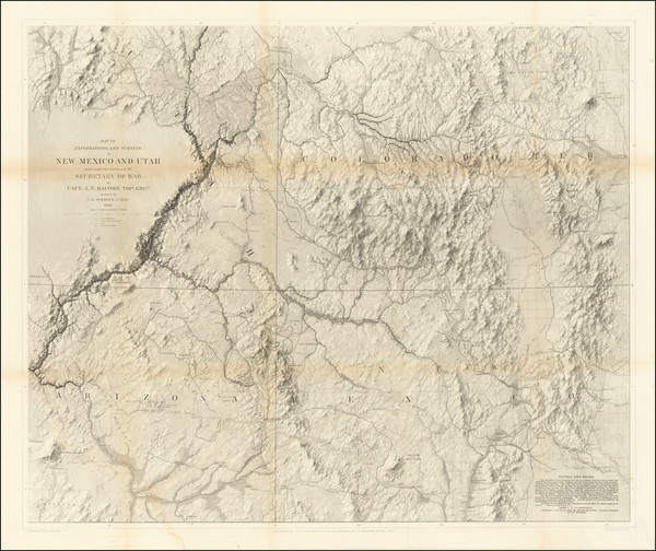 80-Southwest, Colorado, Utah, New Mexico, Rocky Mountains, Colorado and Utah Map By John N. Macomb