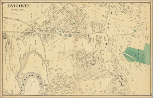 81-Massachusetts and Boston Map By F. W. Beers