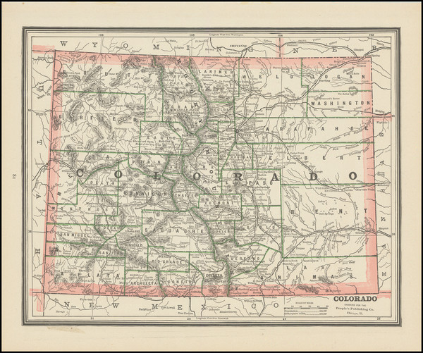 45-Colorado and Colorado Map By People's Publishing Co.