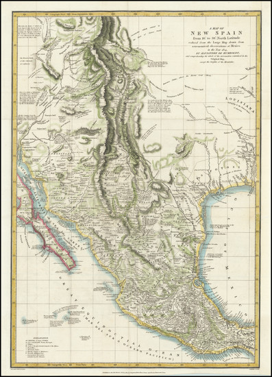 53-Texas, Rocky Mountains, Mexico and California Map By Alexander Von Humboldt