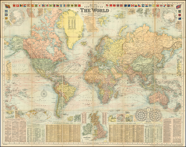 64-World Map By G.W. Bacon & Co.