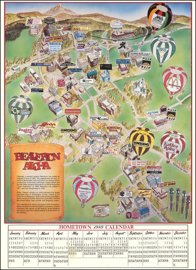 21-Oregon and Pictorial Maps Map By Marty Rowe