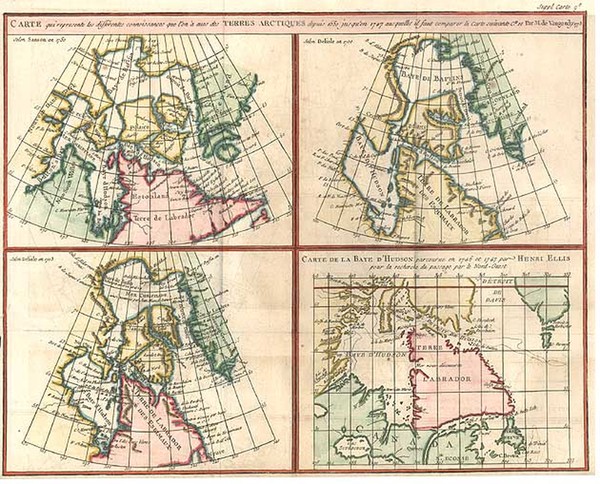 1-World, Polar Maps and Canada Map By Denis Diderot / Didier Robert de Vaugondy