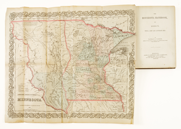 60-Minnesota, North Dakota, South Dakota and Rare Books Map By Joseph Hutchins Colton / Nathan Par