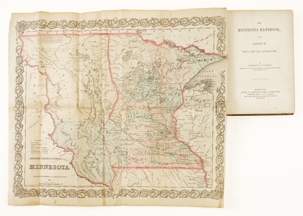 11-Minnesota, North Dakota, South Dakota and Rare Books Map By Joseph Hutchins Colton / Nathan Par