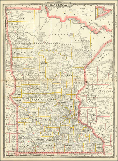 59-Minnesota Map By George F. Cram