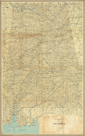 47-Alabama Map By Julius Bien & Co.