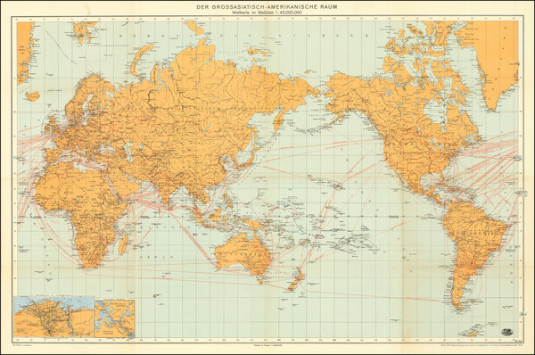 52-World and World War II Map By Freytag & Berndt / Artaria & Co.