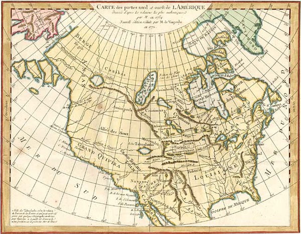 17-Alaska, North America and California Map By Denis Diderot / Didier Robert de Vaugondy