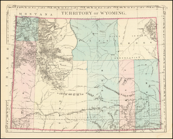 86-Wyoming Map By Samuel Augustus Mitchell Jr.