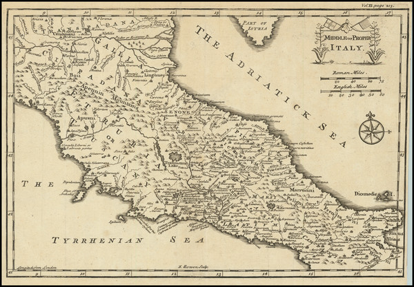 14-Italy Map By Emanuel Bowen