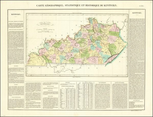 87-Kentucky Map By Jean Alexandre Buchon