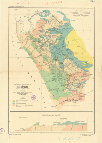 68-South Africa and Geological Map By J. Kuntz