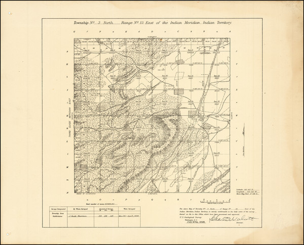 83-Oklahoma & Indian Territory Map By A. R. Stevens