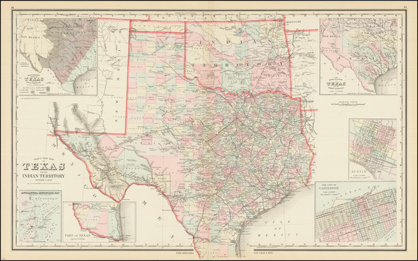 38-Texas and Oklahoma & Indian Territory Map By O.W. Gray