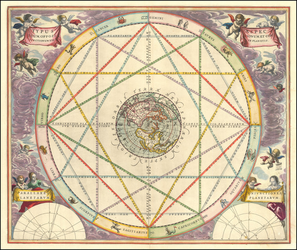 74-Northern Hemisphere, Polar Maps, North America, California as an Island and Celestial Maps Map 