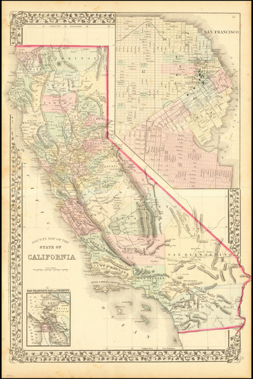 3-California Map By Samuel Augustus Mitchell Jr.