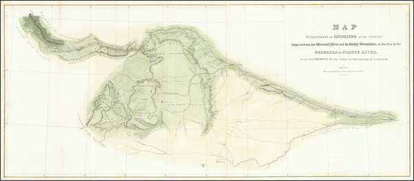 52-Nebraska, Colorado, Colorado and Wyoming Map By John Charles Fremont