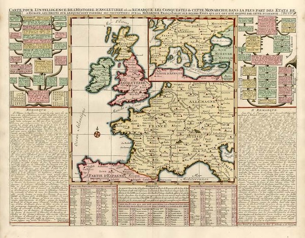 90-Europe, Europe and British Isles Map By Henri Chatelain
