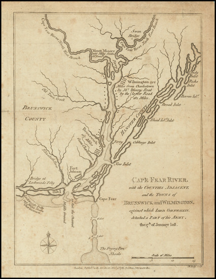 19-North Carolina and American Revolution Map By John Bew