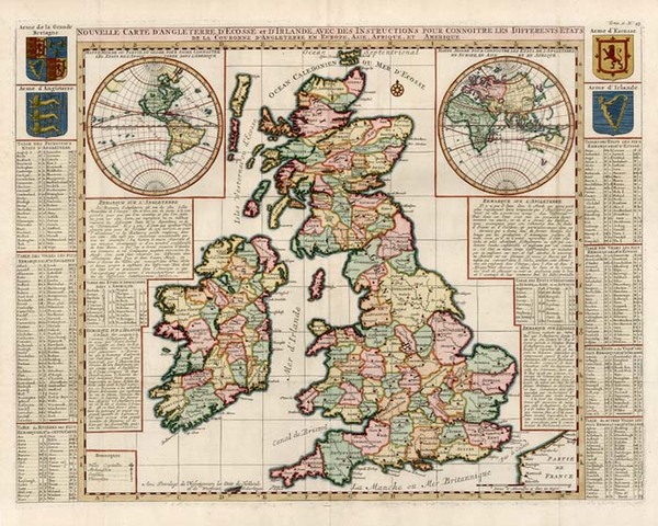 34-World, World, Europe and British Isles Map By Henri Chatelain