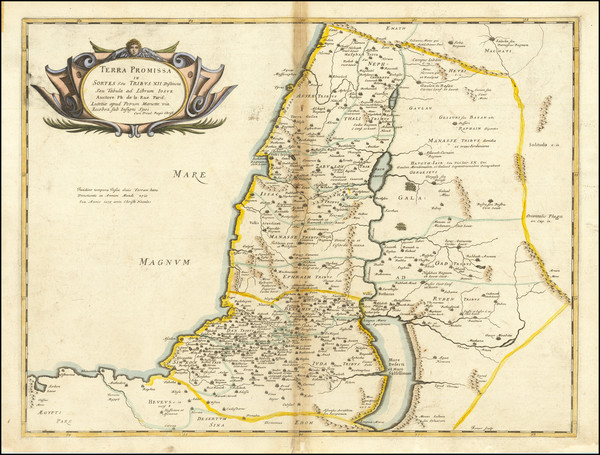 29-Holy Land Map By Philippe de la Rue / Pierre Mariette