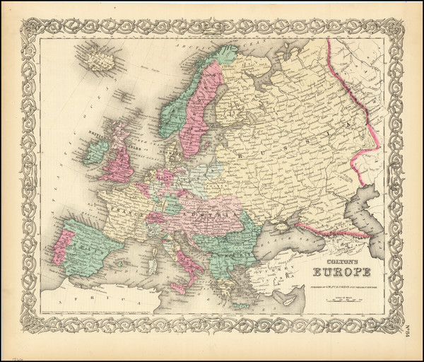 61-Europe Map By G.W.  & C.B. Colton