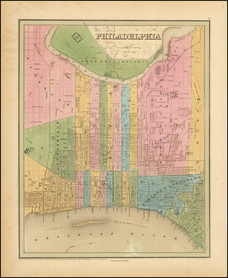 32-Pennsylvania and Philadelphia Map By Thomas Gamaliel Bradford