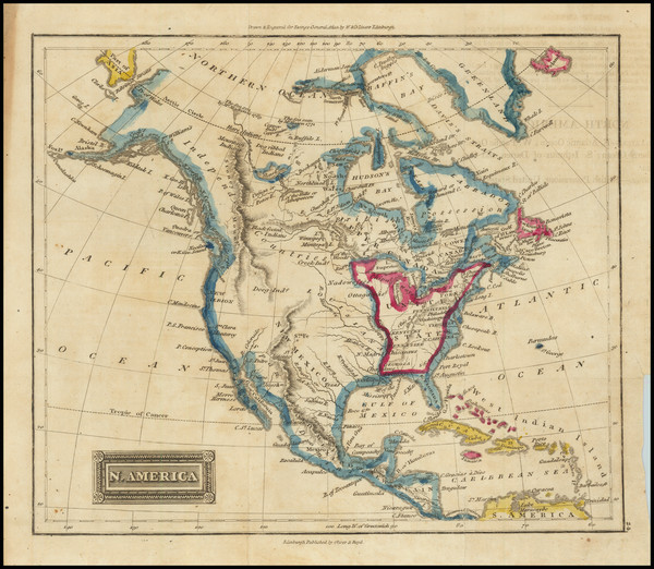 85-North America Map By W. & D. Lizars