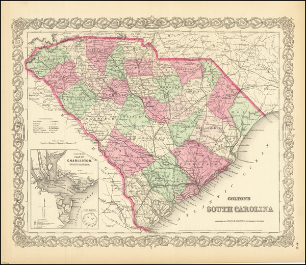 90-South Carolina Map By G.W.  & C.B. Colton