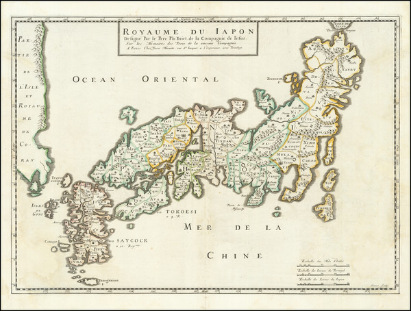 1-Japan and Korea Map By Pierre Mariette / Philip Briet