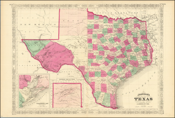 100-Texas Map By Alvin Jewett Johnson