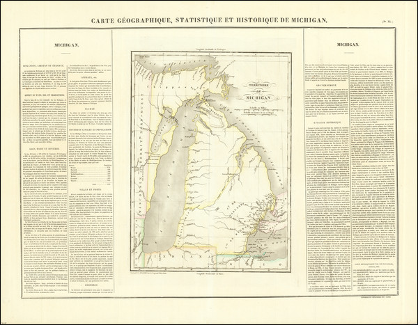 49-Michigan Map By Jean Alexandre Buchon