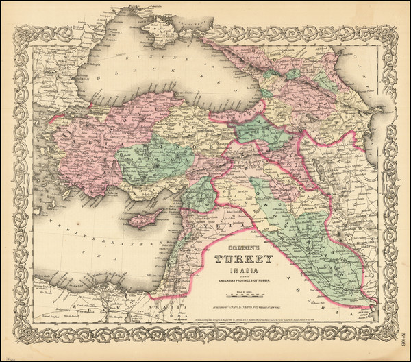 61-Central Asia & Caucasus and Turkey & Asia Minor Map By G.W.  & C.B. Colton