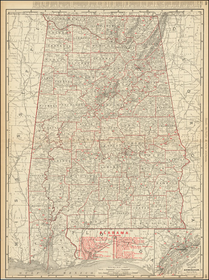 54-Alabama Map By Rand McNally & Company