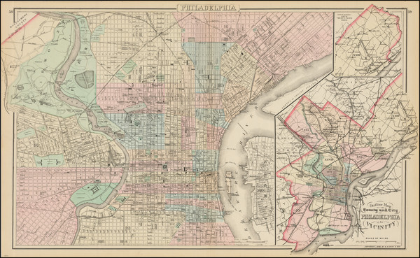 27-Philadelphia Map By O.W. Gray