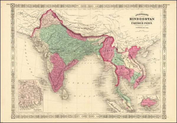 13-Southeast, India and Thailand, Cambodia, Vietnam Map By Alvin Jewett Johnson