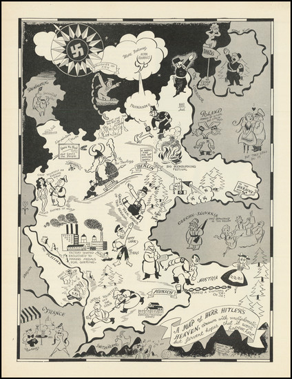 36-Western Europe, Pictorial Maps, World War II and Germany Map By Richard Q. Yardley