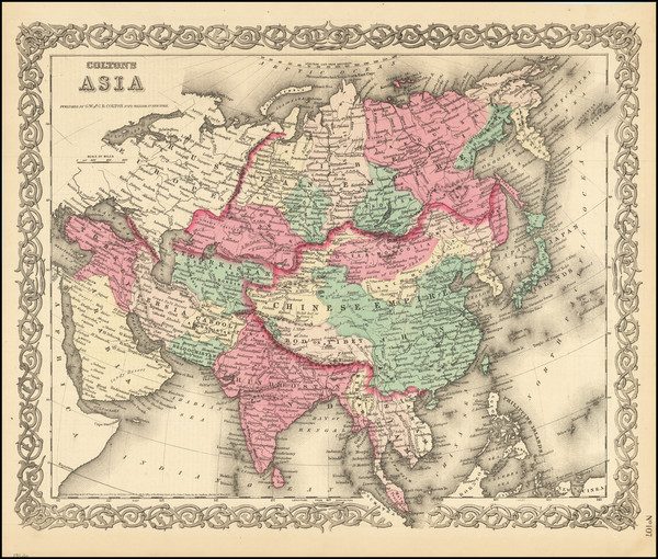 85-Asia Map By G.W.  & C.B. Colton