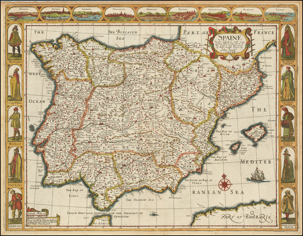 16-Spain and Portugal Map By John Speed