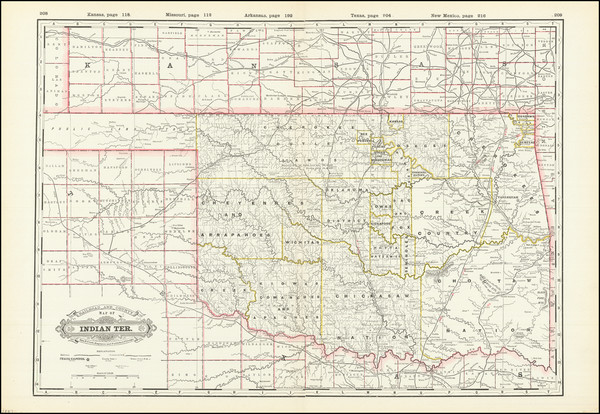 31-Oklahoma & Indian Territory Map By George F. Cram