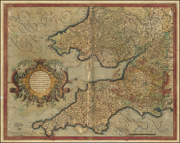 45-England and British Counties Map By  Gerard Mercator