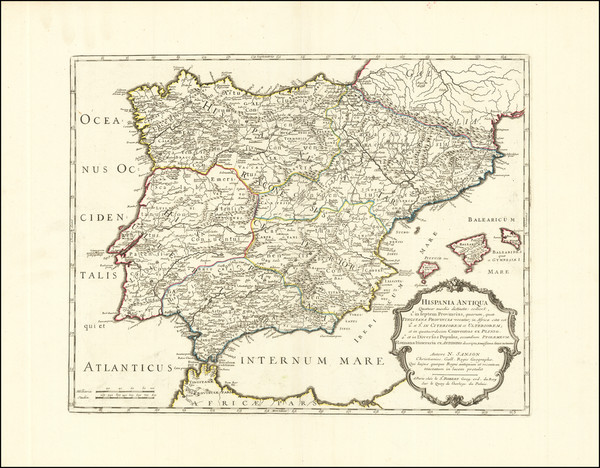 26-Spain and Portugal Map By Gilles Robert de Vaugondy