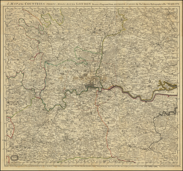 20-London and British Counties Map By Thomas Kitchin