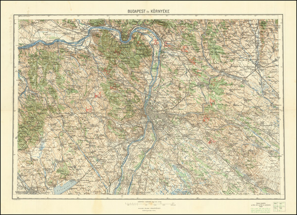 55-Hungary Map By Magyar Kiralyi Honved Terkepeszeti Intezet