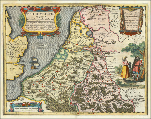 36-Netherlands and Luxembourg Map By Petrus Kaerius