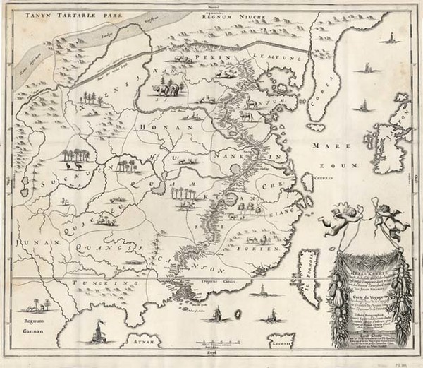 15-Asia, China, Japan and Korea Map By Johan Nieuhof